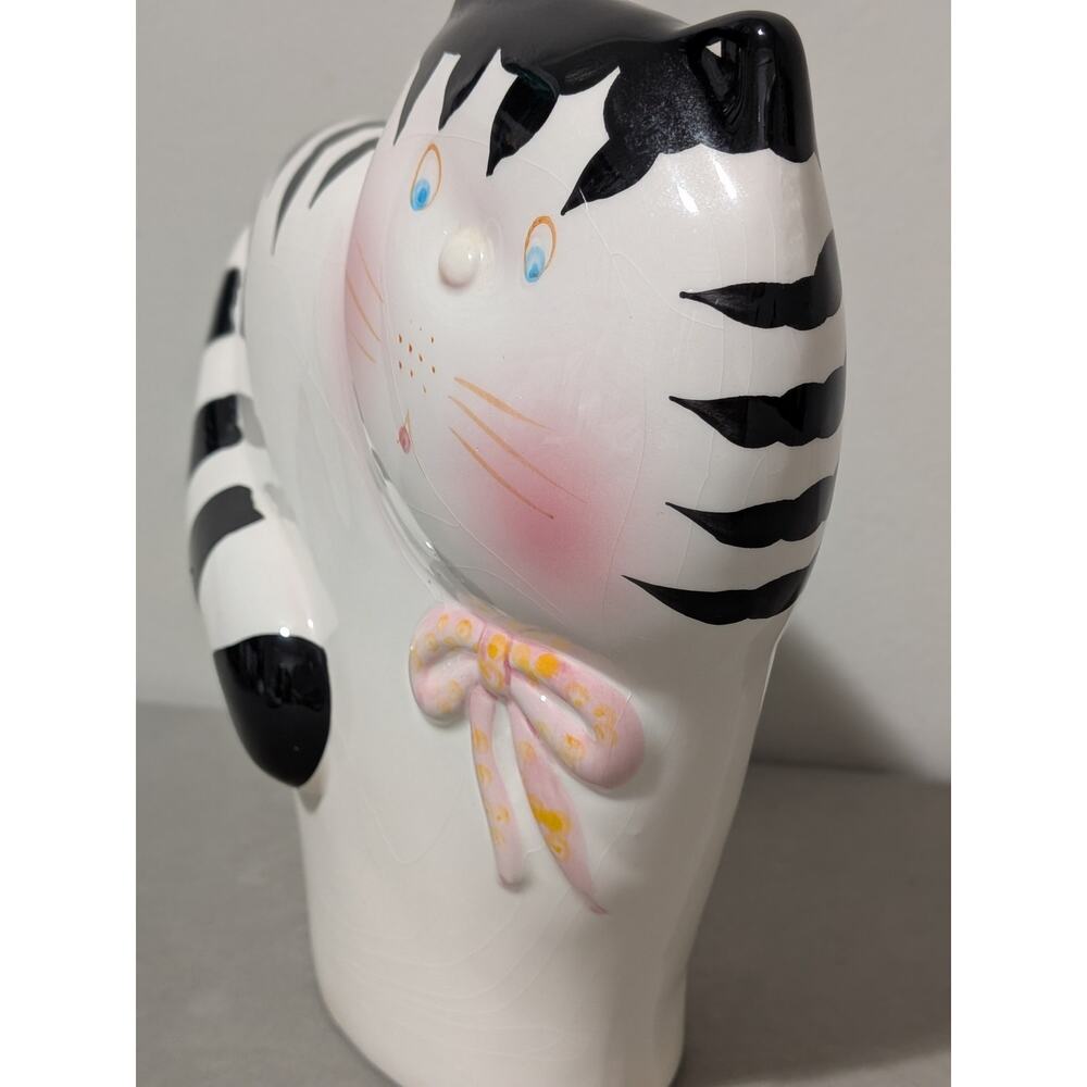 Vintage Albert E Price Ceramic Cat Statue Whimsical Flat Figurine 1980s - Picture 3 of 13